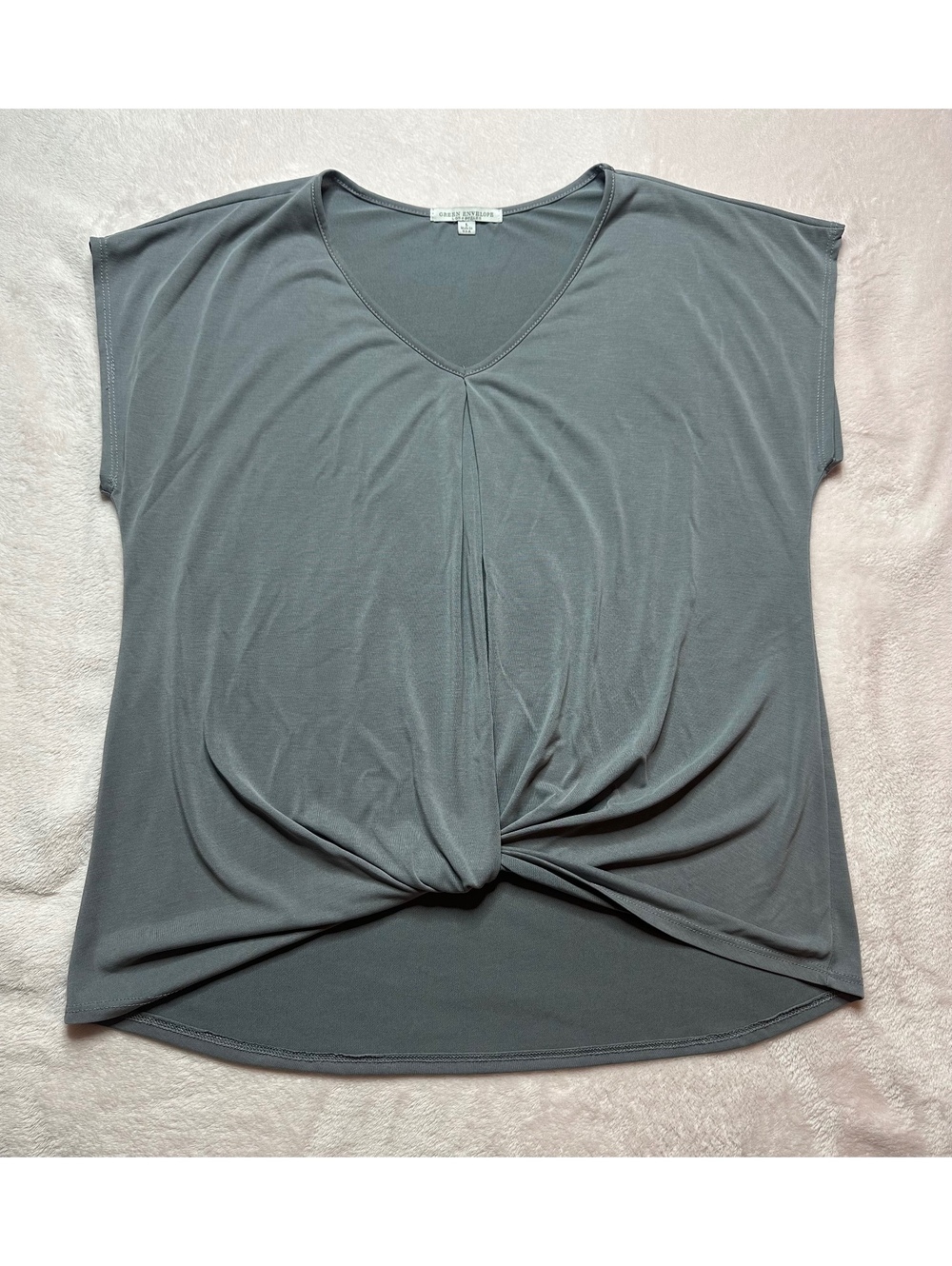 Green Envelope Los Angeles Twist-Front V-Neck Top - Size L